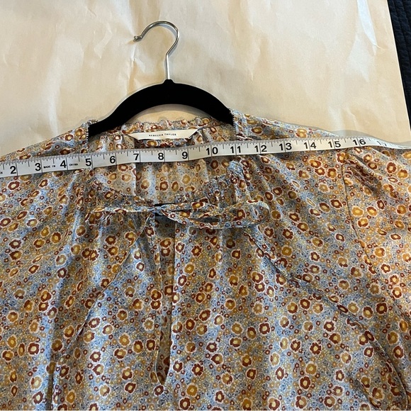 Rebecca Taylor Violet Fleur Silk Mini Dress Blue Combo size Med - Picture 13 of 16